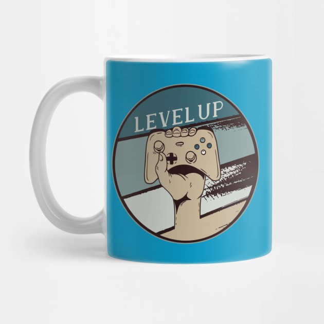 Level Up Gaming Nerds Vintage Retro Style Design by Delicious Design